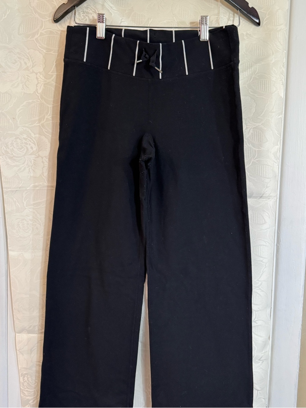 lululemon athletica Black flare Pants with Striped Waistband